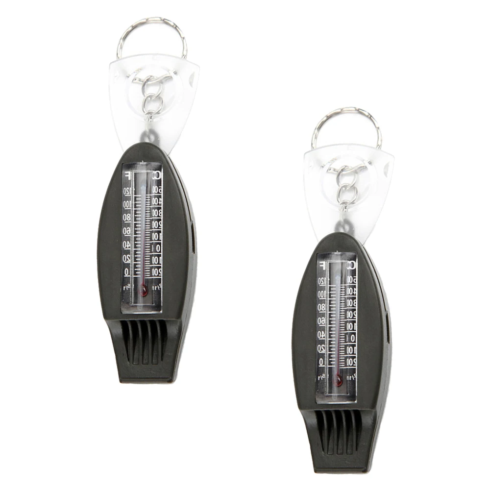 

2Pcs Compact Outdoor Survival Whistle Compass Thermometer Magnifying Glass Portable Emergency Accessory Survival Whistle