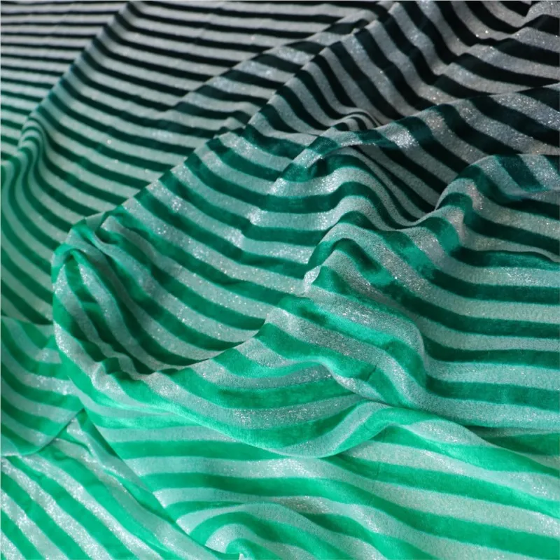 실크 밝은 줄무늬 그라데이션 벨벳 직조 조젯 원단 나이트드레스 및 이브닝 드레스용