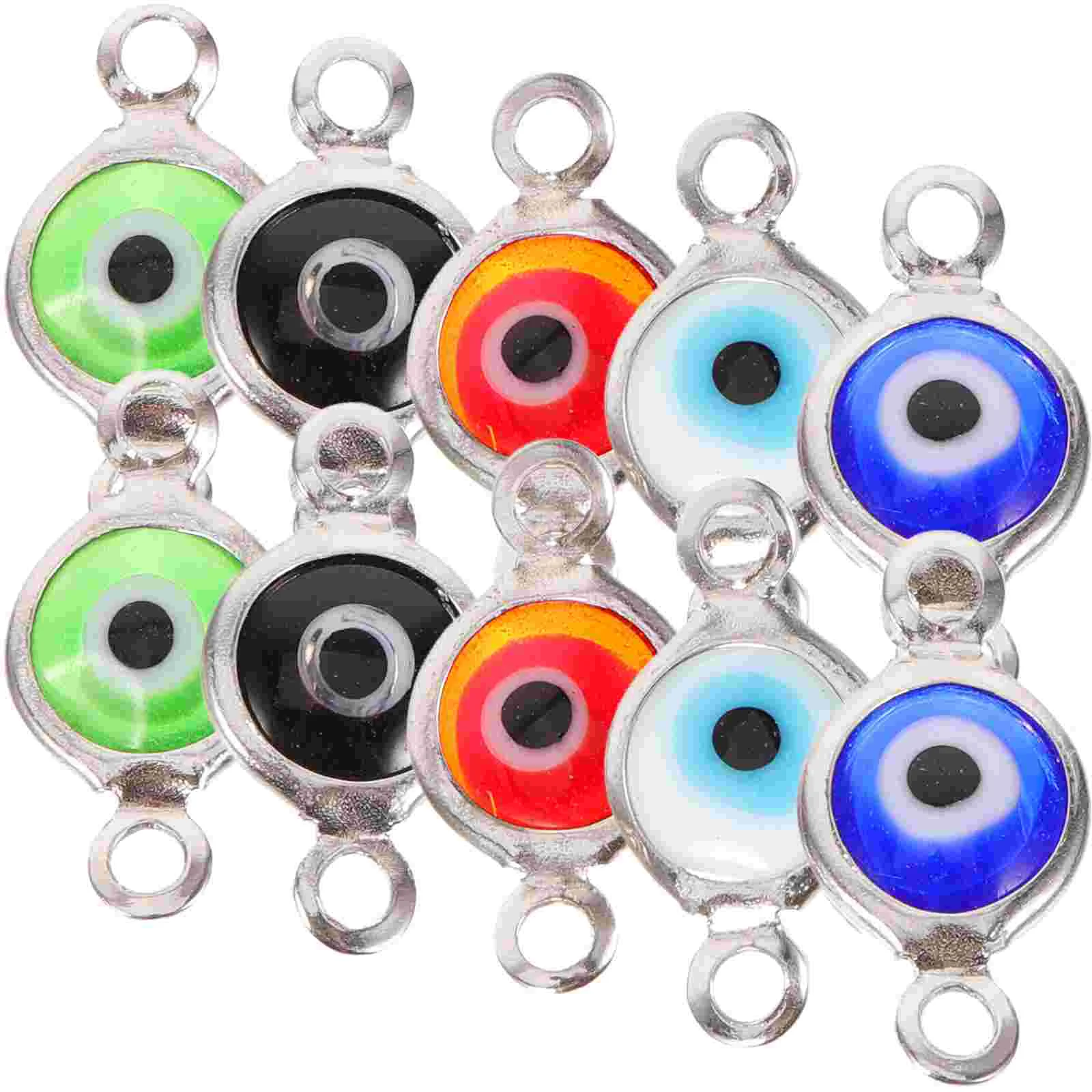 

10 Pcs Bracelet Evil Eye Car Hanging Ornament Charm for Earring Charms Necklace Mini Metal Making Stainless Steel