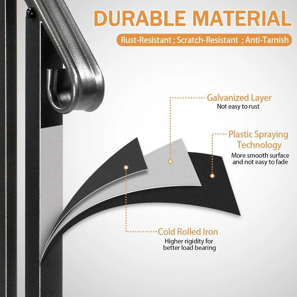 2 Pack 3 Step Handrails for Outdoor Steps,Wrought Iron Stair Railing,Metal Hand Railing with Installation Kit,Staircase Handrail