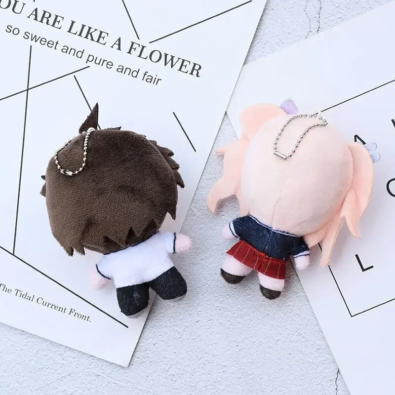 13cm divertente gioco Anime bambole di peluche Dangan Ronpa Komaeda Nagito Hinata Hajime enosilima Junko peluche borsa per bambole portachiavi regali