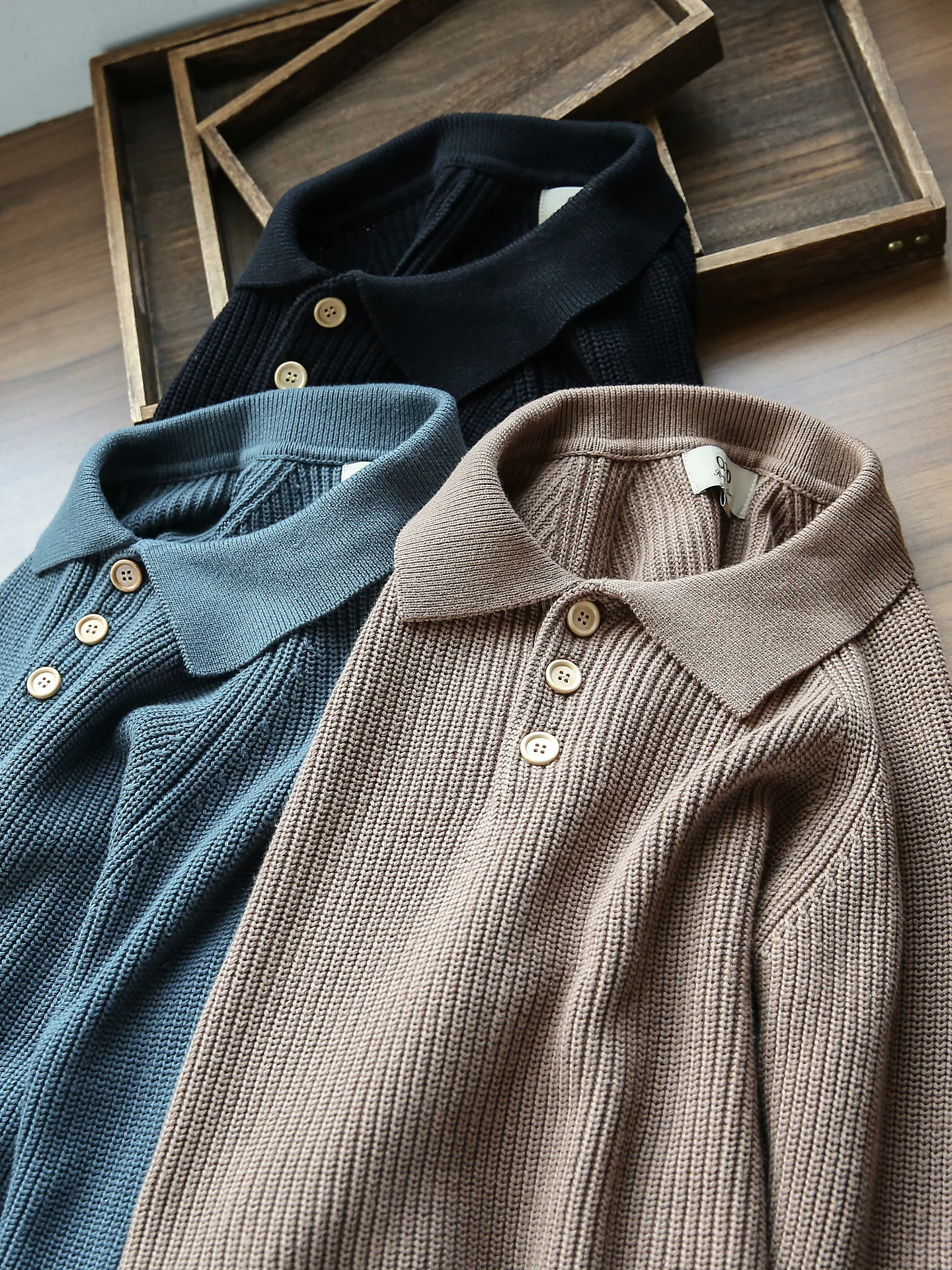 

Autumn Winter New Sle American Retro Collar Men's Pure Cotton Knitted Sweater Casual oulder Insertion Knitwear