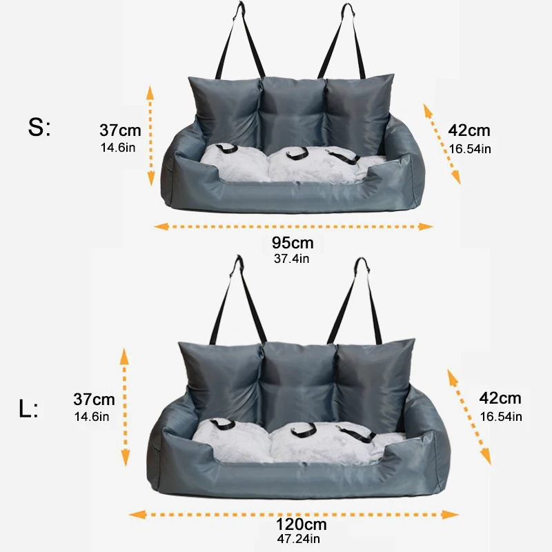 Travel Bolster Safety Large Dog Car Seat Bed for Cat Dog Beds Pet Carrier Bag Pet Backseat Cover Pet Seat Design Dog Products