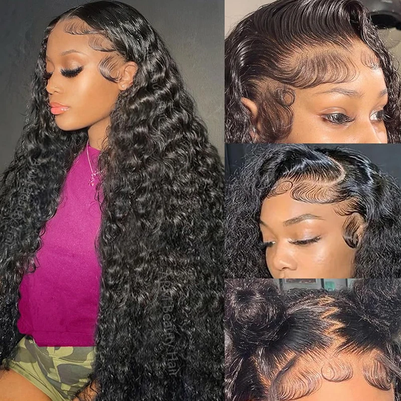 

32 Inch Deep Wave Lace Front Wigs Human Hair 13x6 Water Wave Wigs Human Hair with Baby Hair 200% Density Curly Wig for Women