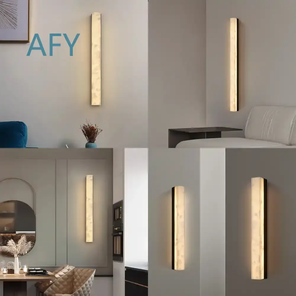 New Chinese Style Marble Wall Light for Living Room TV Background Wall Long Strip Minimalist Modern Staircase Hallway Bedroom