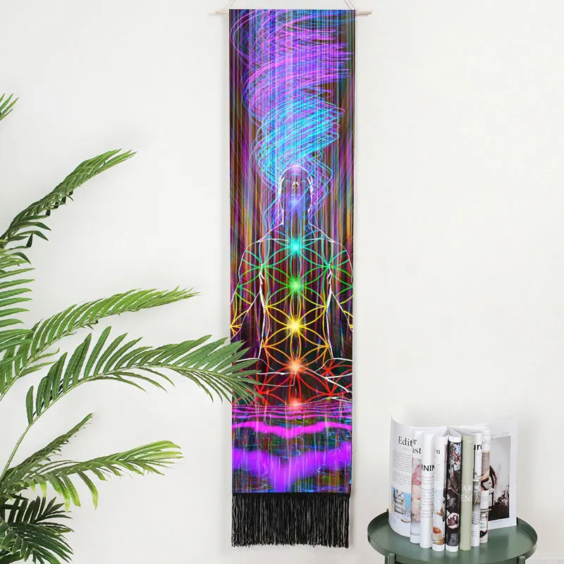 Seven Chakra Wall Hanging Phase Tapestry Bohemia Tarot Tassel Tapestries Boho Art Witchcraft Snake For Bedroom Office Decoration