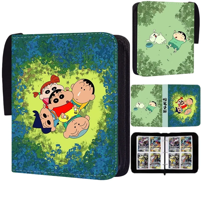 400pcs Crayon Shinchan Anime Peripherals Game Card Collection Photo Album Book Binder Business Card Holder Children's Toys Gift