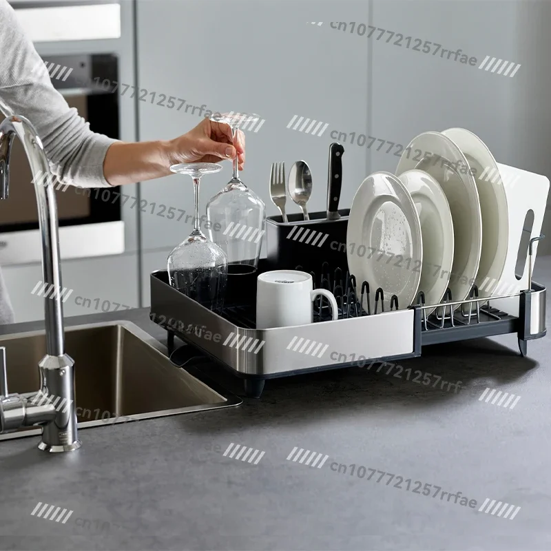 Stainless Steel Drain Basket Dish Rack Kitchen Shelf Chopsticks Drain Rack Sink Bowl Rack