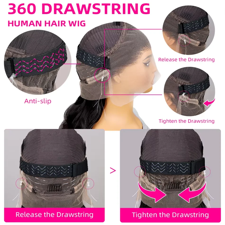 40인치 360 레이스 프론트 가발 스트레이트 인모 200% 밀도 본 스트레이트 가발 13x6 HD 투명 레이스 프론트 가발 브라질리언 가발