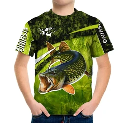 Outdoor Fishing 3d Printe Children's Tops Teenagers From 2 To 8 Years T-Shirts for Boys Girls Kids Clothes Summer Short Sleeve