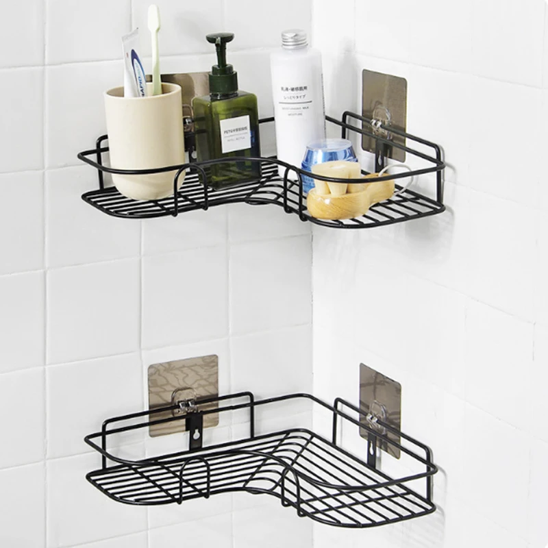 Bathroom Hole-Free Corner Storage Rack Bathroom Wash Rack Toilet Suction Tool Wall Tripod Kitchen Wall Hanging Storage