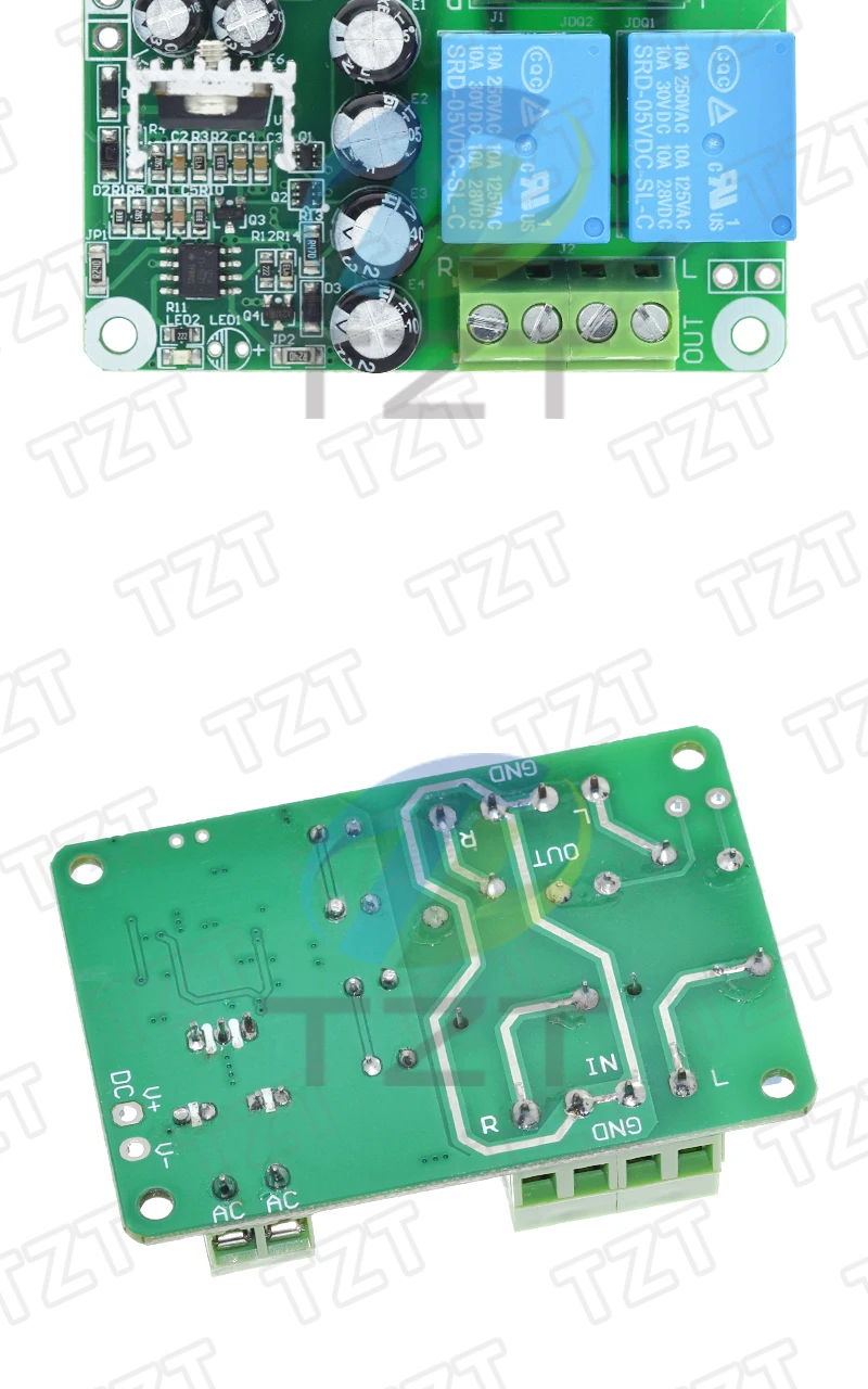 TZT 1/3 Stück Leistungsverstärker Lautsprecherschutzplatine Einschaltverzögerung DC-Schutz Einstellbare Empfindlichkeit Stereo-Verstärker Doppelkanal – Detail 10