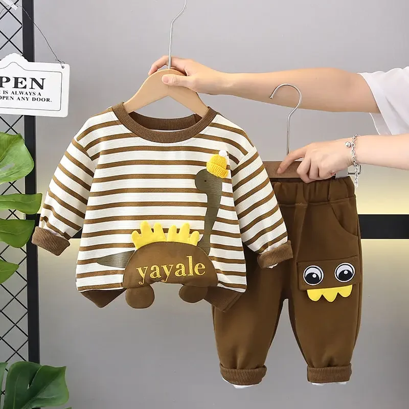 Ropa para niños, chándales para niños pequeños, ropa de manga larga con dibujos de dinosaurios, conjunto de pantalones, trajes de algodón de 1, 2, 3, 4 y 5 años