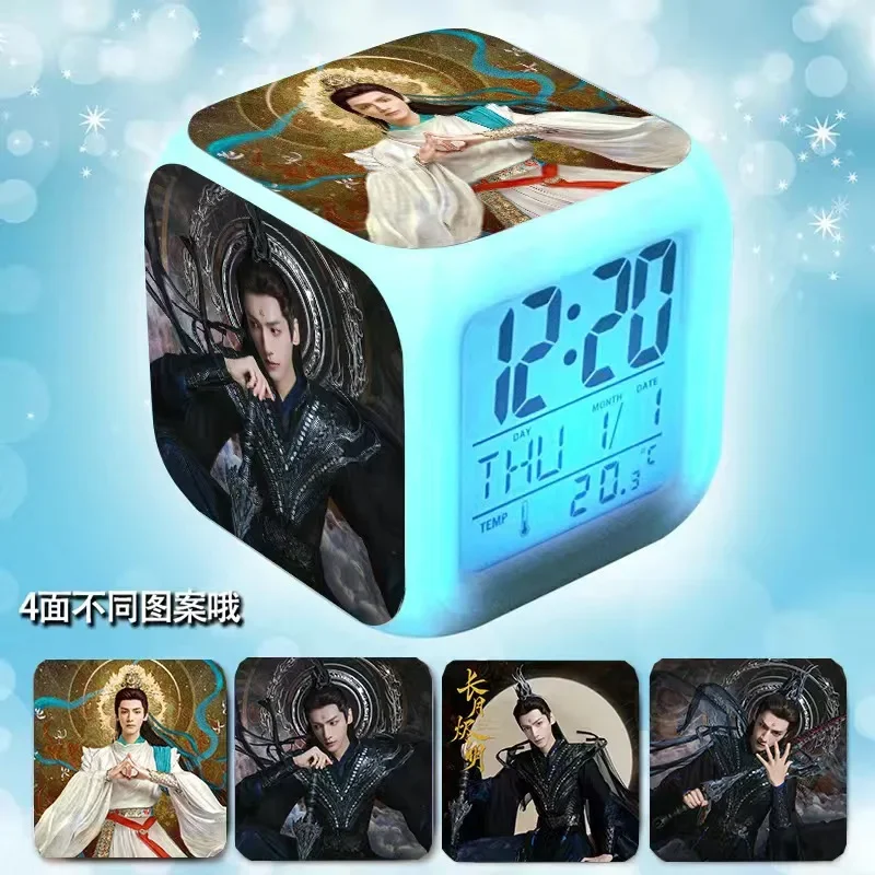 Luo Yunxi Bai Lu Poster Colorful Alarm Clock TV Till The End of The Moon Drama Stills Color Change Night Light Desktop Ornament