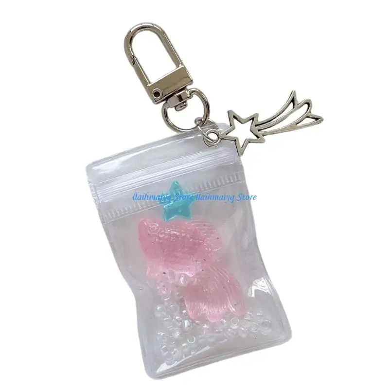 573B Sturdy Resin Fish Keychain Ocean Theme Accessory Birthday Gift for Girls