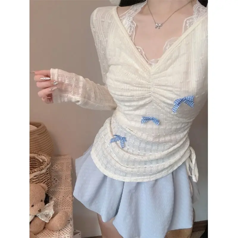 

Subculture Turtleneck T-shirts Women Casual Y2k Crop Top 2000s American Vintage Tees Chic Japanese Kawaii Harajuku T Shirt