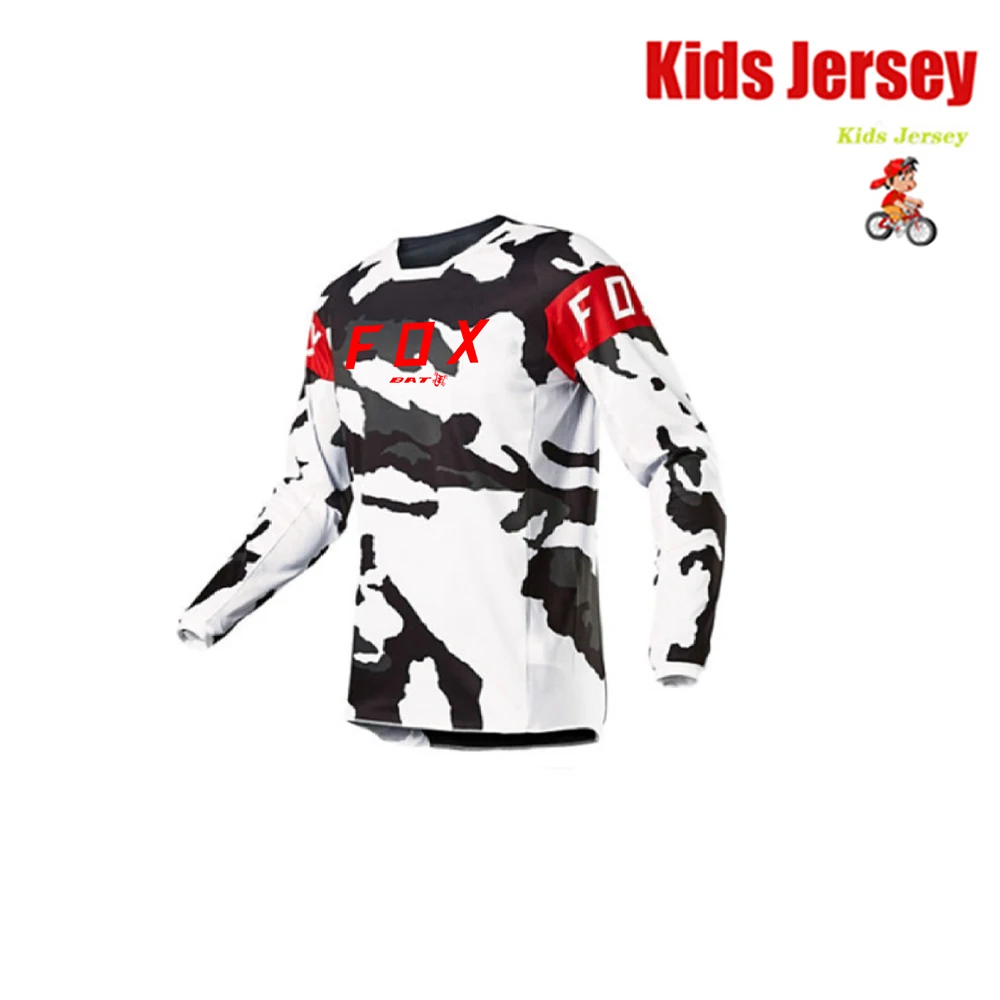 

Children's Motocross Jersey BAT FOX MTB Downhill Jersey Off Road DH Racing T-shirt Quick-Dry Kids Bicycle Jersey Child Clothes