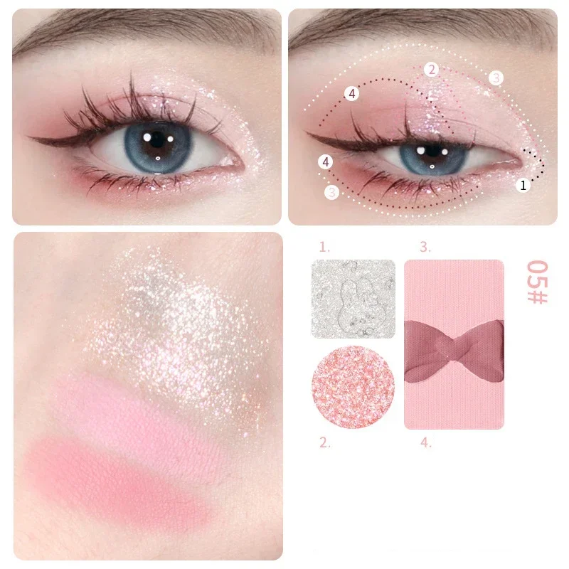 3 Colors Pink Blue Eyeshadow Palette Matte Low Saturation Eye Shadow Natural Glitter Brightening Eyes Make Up Korean Cosmetics