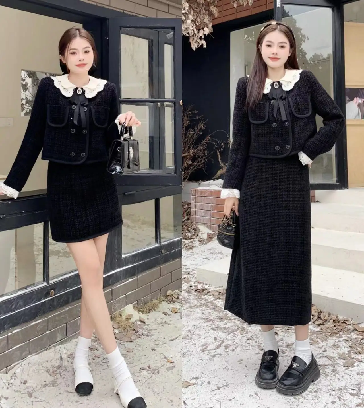 UNXX Real Photos: Plus-size Women's Padded Elegant Coat and Skirt Set, Long and Short Styles Available High Quality Fashionable