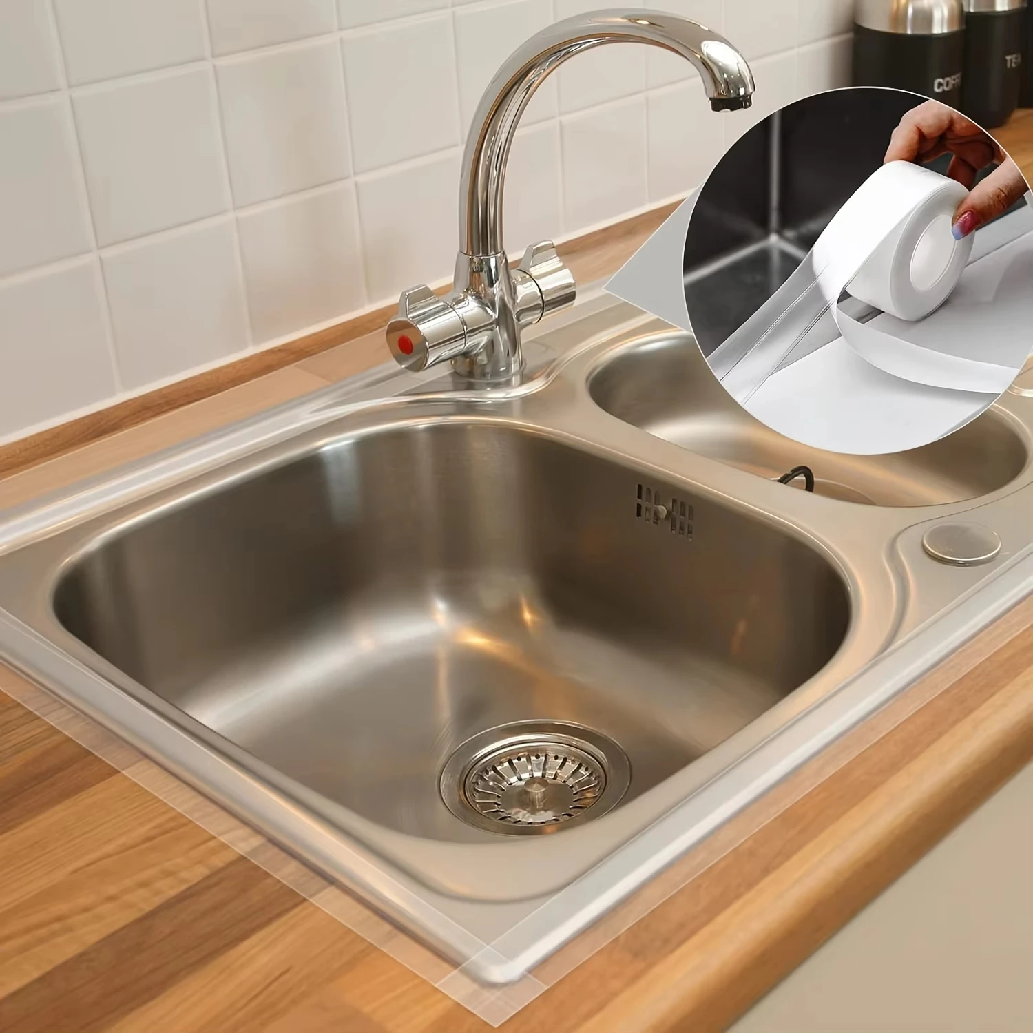 Strip Pita Penyegel Tahan Air Stiker Dinding Berperekat untuk Kamar Mandi Pancuran Mandi Segel Caulk Strip Wastafel Dapur Tahan Jamur