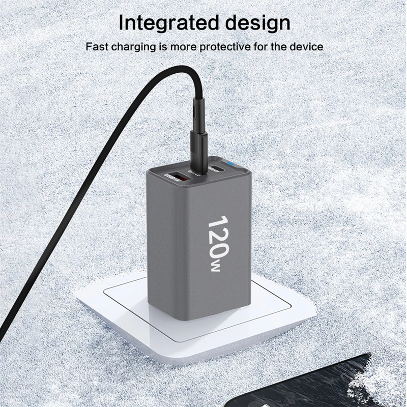 Lenovo 120W Ladegerät Dual-Port PD Adapter Schnellladestation für Smartphone Universal EU US UK Stecker Wandladegerät – Detail 4