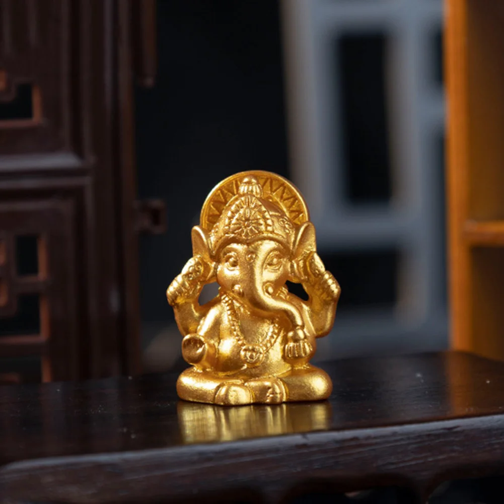 10PCS For Ganesha Statue Elephant Statue Decoration For Home Temple Decor Golden Ganesha Buddha Statue Decoration