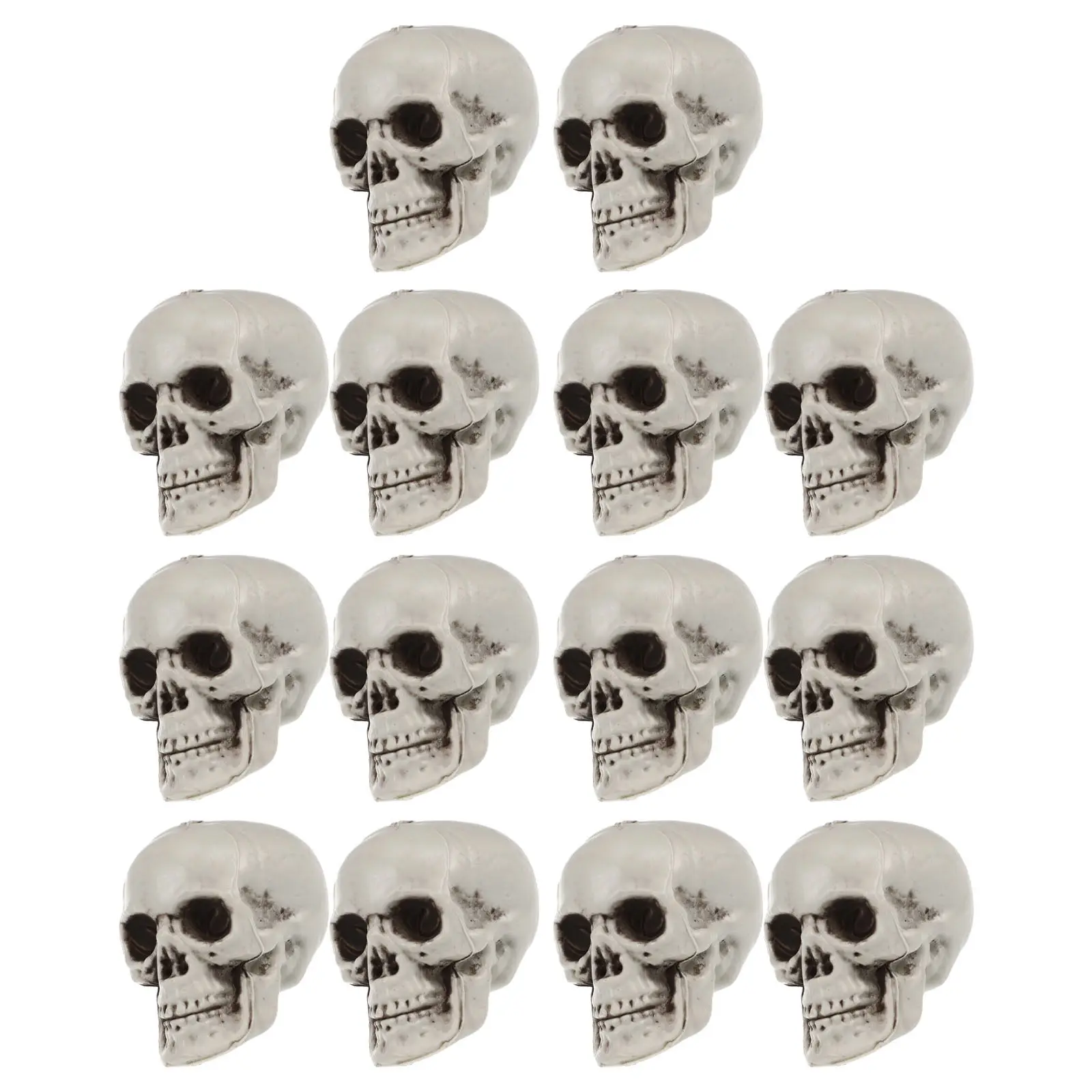 

18Pcs Skull Prop Mini Plastic Skull Heads Halloween Prank Decor Haunted House Party Craft Supplies Halloween Prank Props