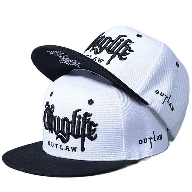 1 szt. Modna czapka z daszkiem typu Fastball Thuglife haft Hiphop czapka typu Snapback dorosłych na co dzień z regulowaną kością