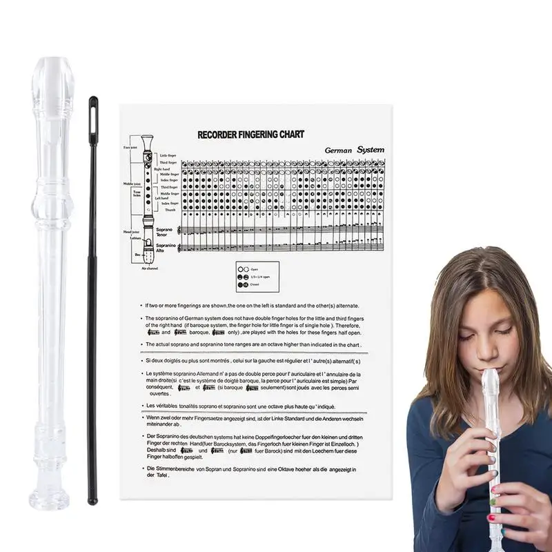 Kids Recorder Instrument G Key 8-Hole Soprano Recorder Lightweight Damp-Proof Clarionet Instrument Portable Recorder For