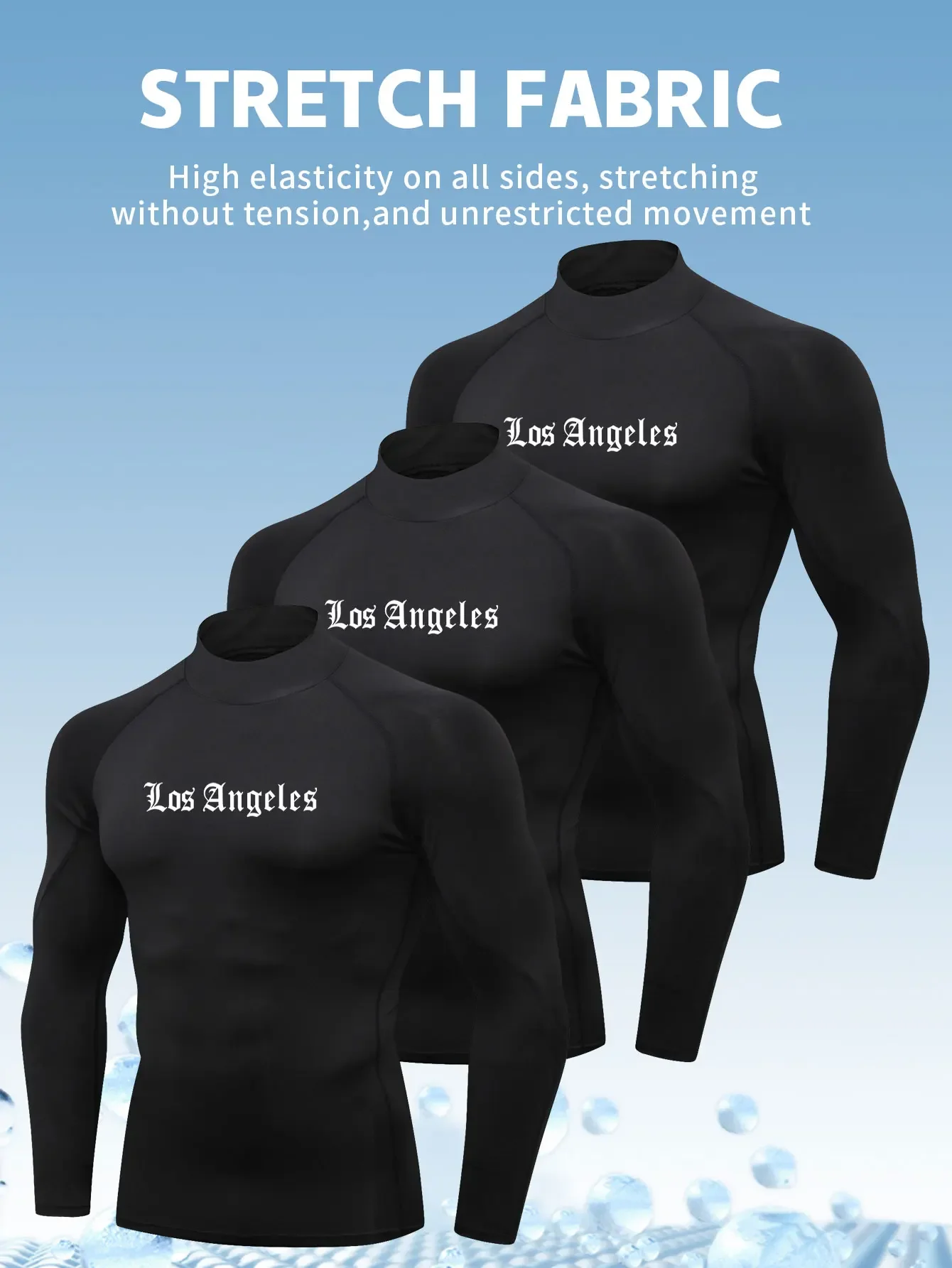 

3 шт., осенние и зимние костюмы для фитнеса с высоким воротом, мужские костюмы с длинными рукавами, повседневные виды спорта, бег, баскетбольные тренировки