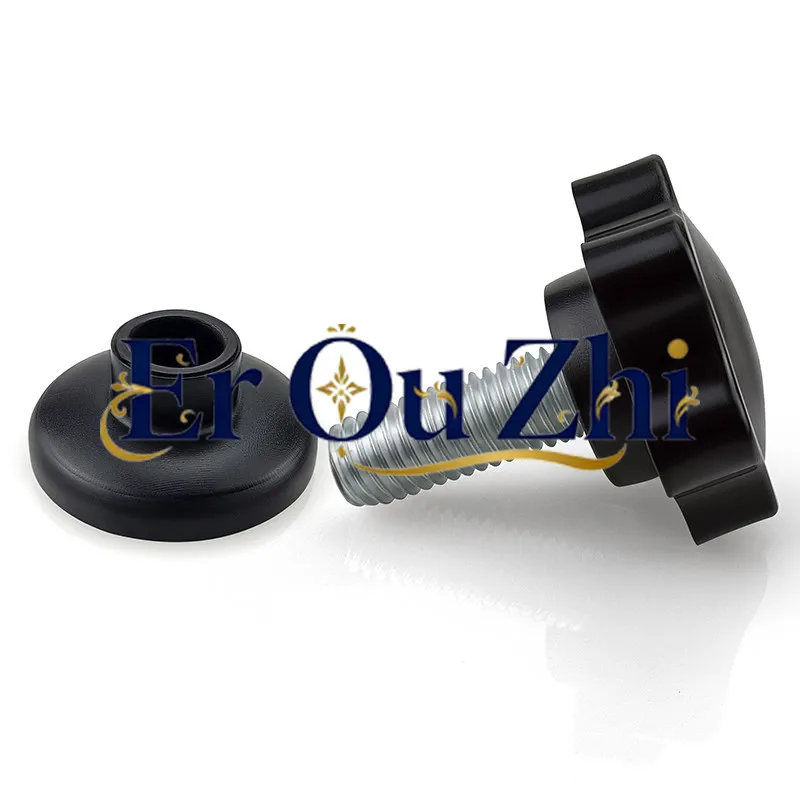 304 Stainless Steel with Foot Pad Plum Blossom Handle Screw M6m8m10 Full Rubber Pad Screen Printing Platen Adjustment Knob