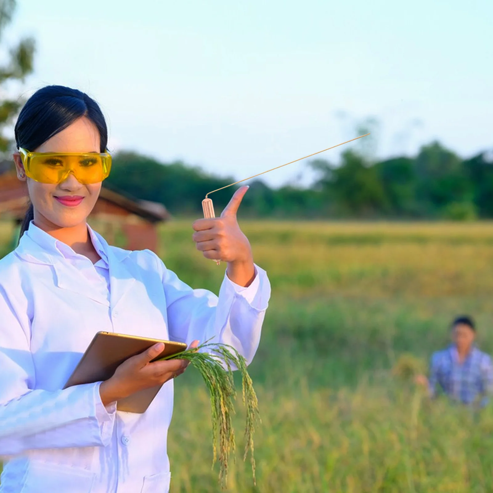 

2pcs Copper Dowsing Rods High Precision Detection Ghost Hunting Water Divination Gold Locating Portable Lightweight Positioning