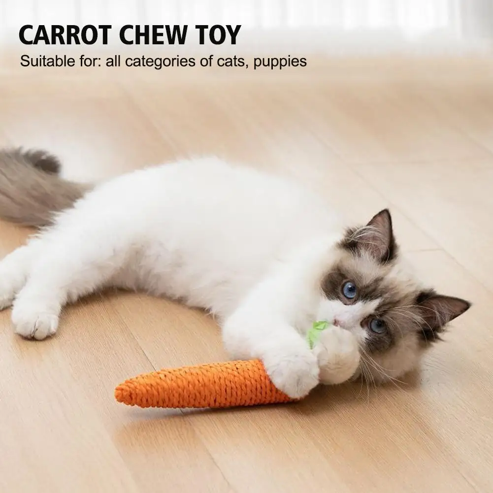 Cute Chew Toy With Sound Carrot Uddle Stick Since Teething Scratch Anti-bite Supplies Stick Board Fun Pet F C3l4