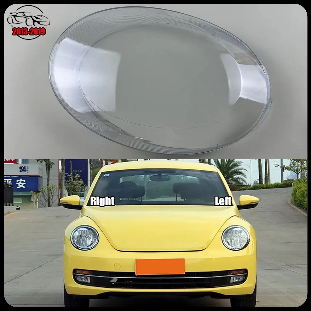 

For Volkswagen VW Beetle 2013 ~2019 Headlight Transparent Cover Lampshade Headlamp Shell Plexiglass Replace Original Lens