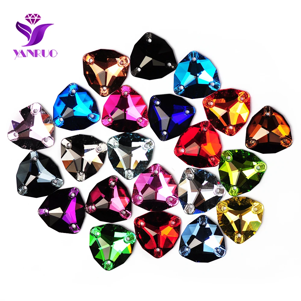 YANRUO 3272 Fat Triangle Alle Farben Aufnähsteine Glas Kristall Strasssteine AAAAAA Qualität Nähsteine für Kleidung, Kleider, Schuhe – Detail 36