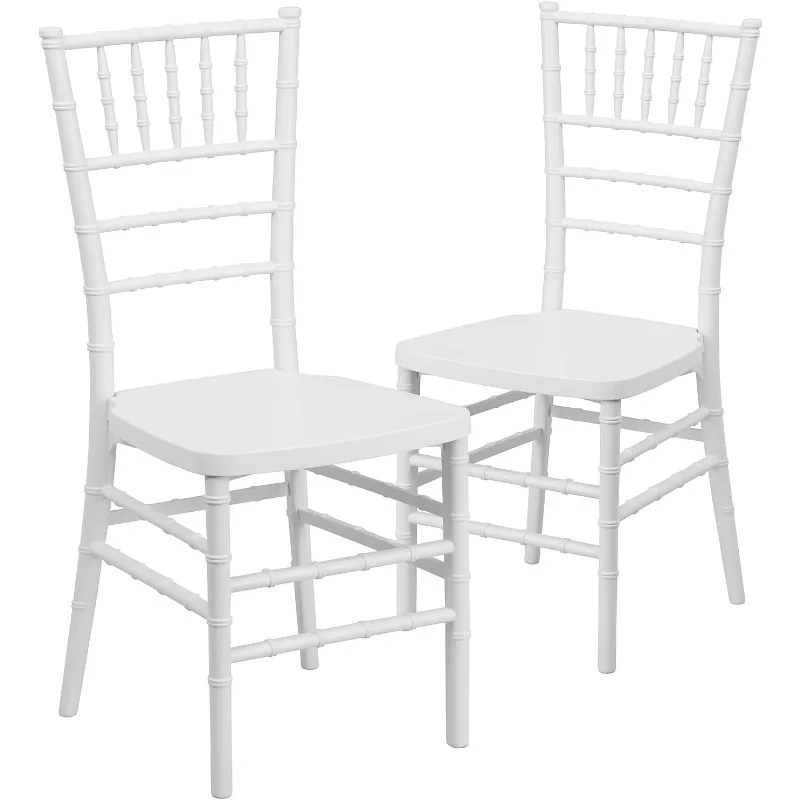 2 Pack HERCULES PREMIUM Series Silver Resin Stacking Chiavari Chair