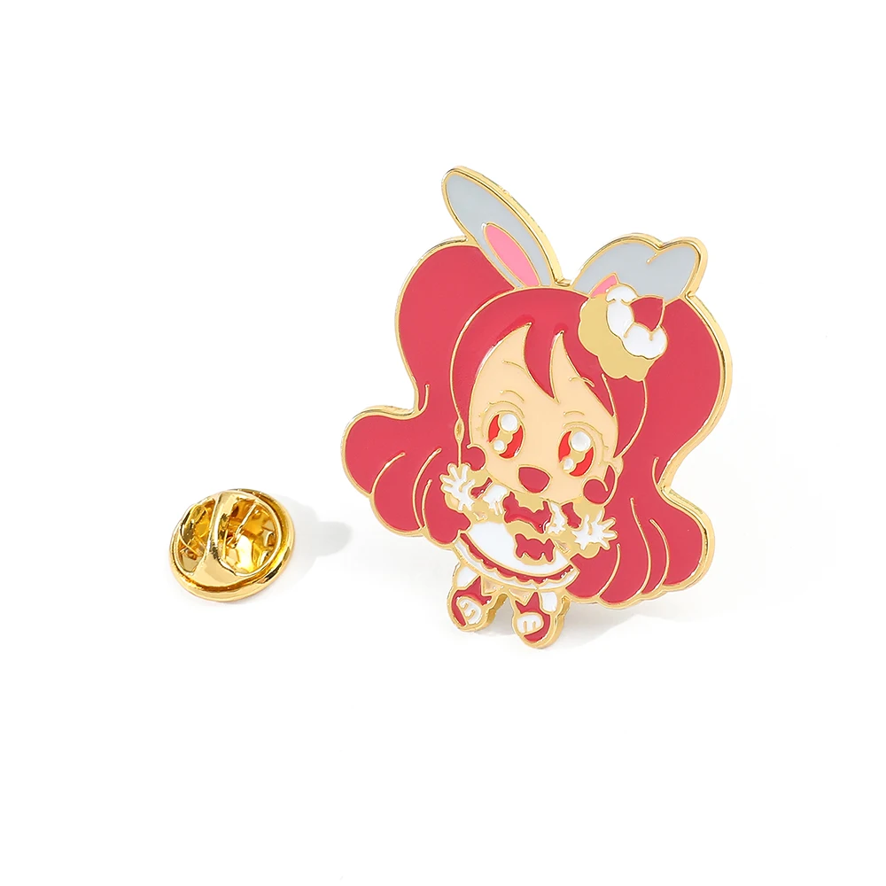 KiraKira☆Pretty Cure A La Mode Anime Figure Usami Ichika Brooch Cartoon Enamel Pin Badge Cosplay Jewelry Accessories Gifts