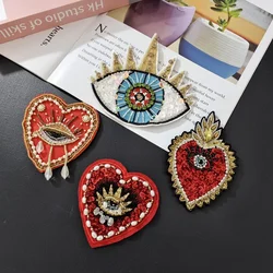 Love Sequin Patch DIY Sewing Glitter Rhinestones for Needlework Appliques for Dress Decorative Eye Patches for Clothing Stickers