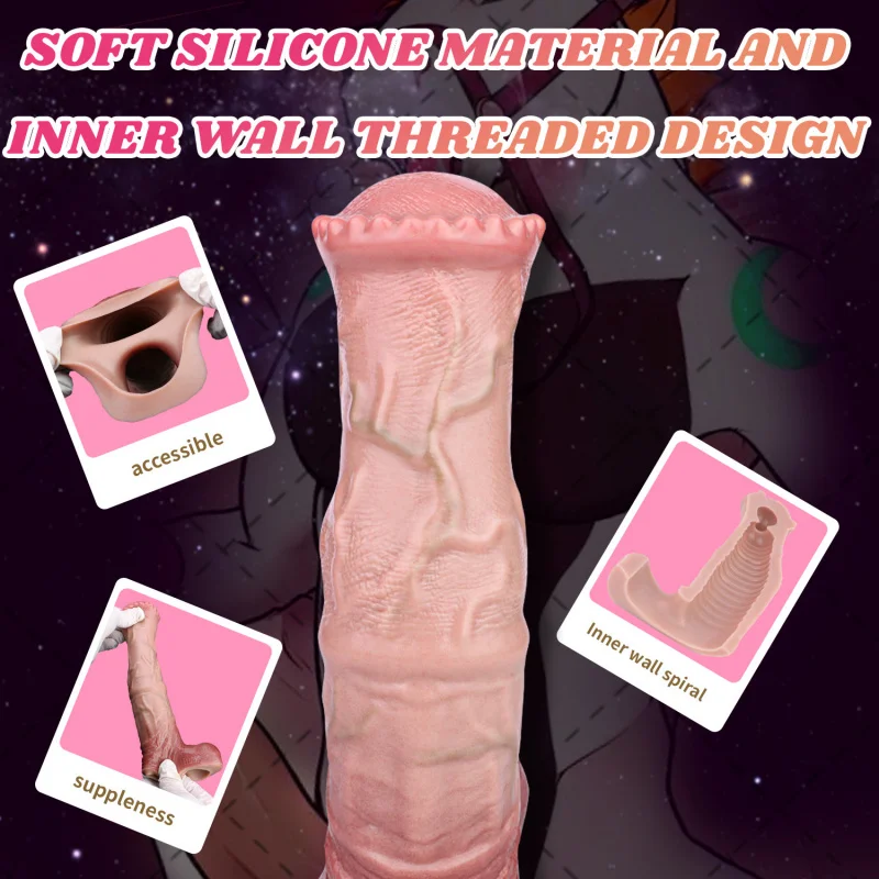 FAAK Fantasy Animal Dildo Condoms Penis Sleeve Horse Cock Sleeve for Men Penis Extender Dick Enlargement Adult Sex Toys For Men view 5