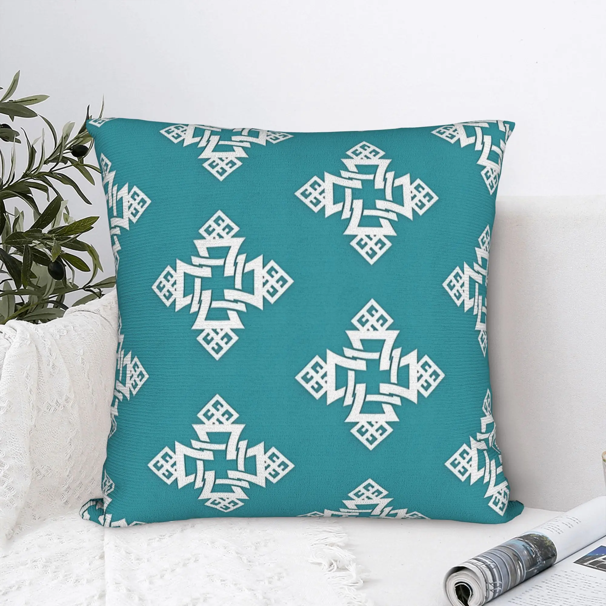 Soft Ethiopian Meskel African Art Cross Pillowcase Fabric Cushion Cover Decoration Demera Christian Pillow Case Cover Square