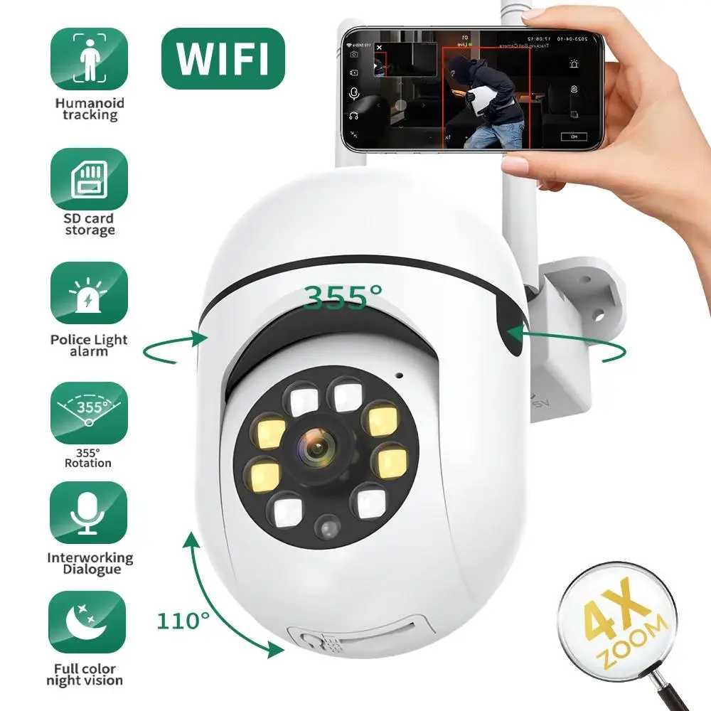 

IP-камера наружная беспроводная с Wi-Fi и 4-кратным увеличением, 3 Мп