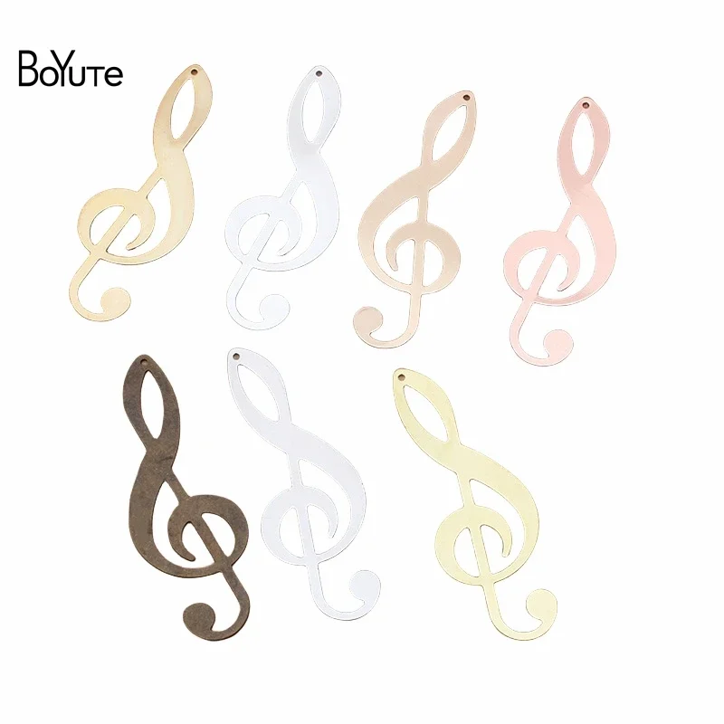 

BoYuTe (50 Pieces/Lot) 19*53MM Metal Brass Music Sign Pendant Materials Handmade DIY Jewelry Accessories