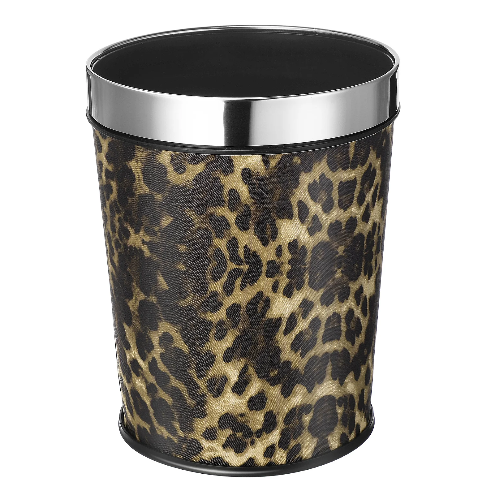 

Stainless Steel Trash Can Large Diameter Thickened Drop Resistant Modern Home Office Bathroom Garbage Bin Waste Container