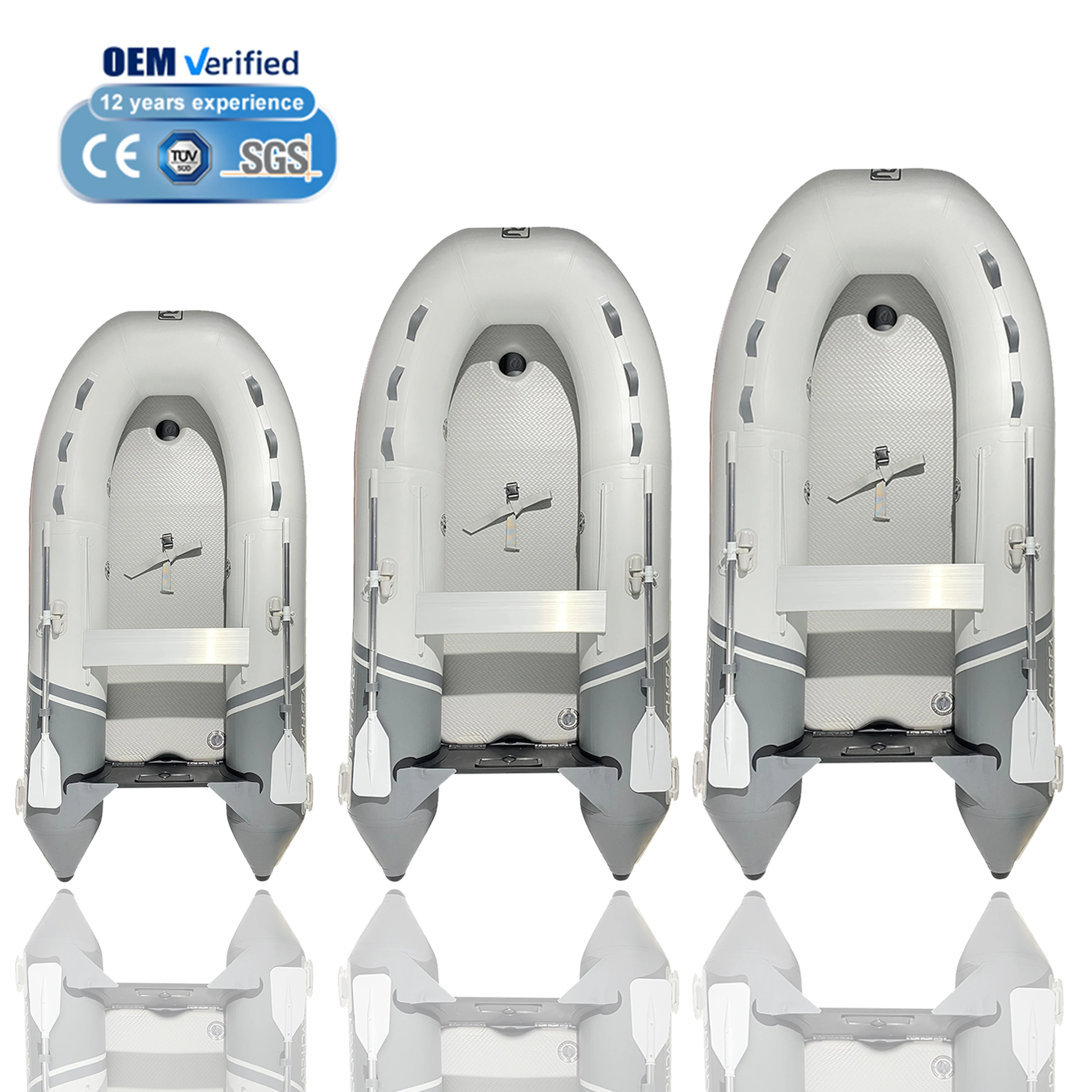 

REACH-SEA New Product Hand-Crafted Inflatable Rowing Boat Dinghy Fishing Boat Inflatable Boat with Air Deck Floor