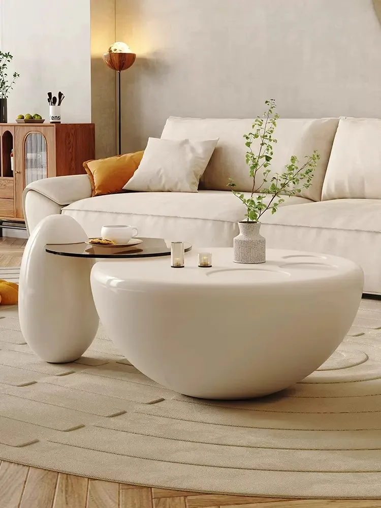 cream wind cat claw round coffee table household living room small apartment modern simple creative size round combination