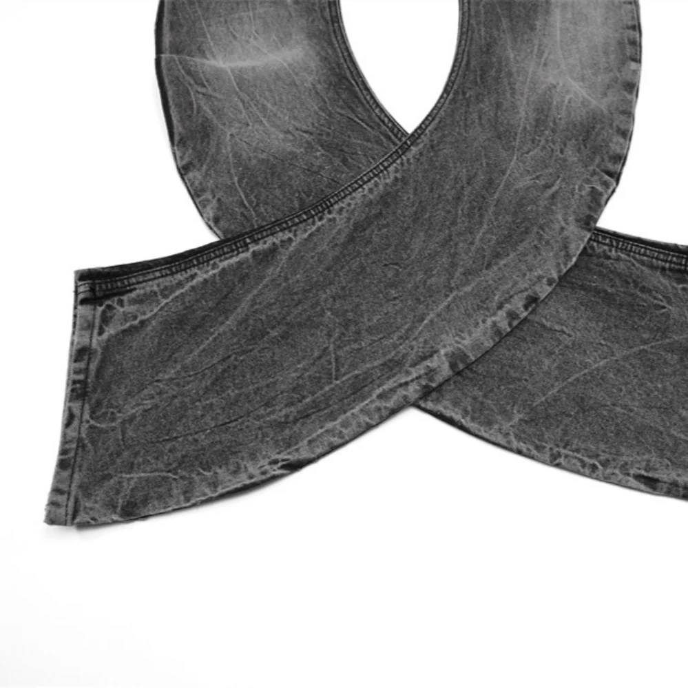 MWJLPWQ Pleated Ripped Bell-Bottom Jeans For Men Vibe Hippie Trendy New Washed Distressed Loose-Fitting Denim Long Pants 16030