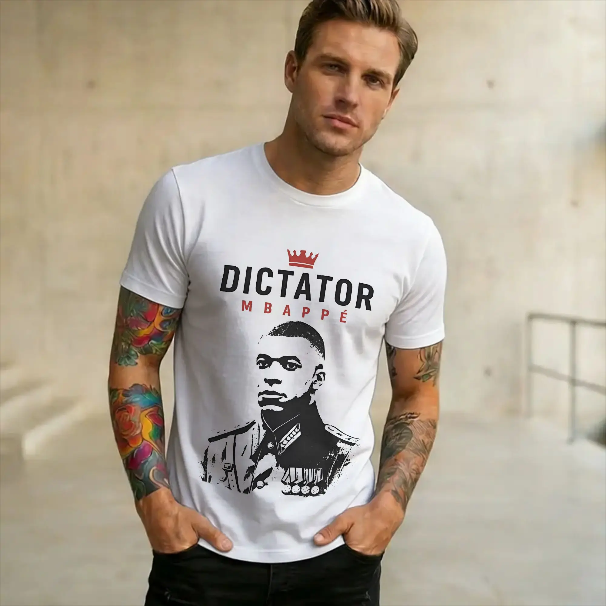 Men Women Printed Kylians Mbappe Dictador Meme  T Shirt Tee Cotton  T-shirts Clothing