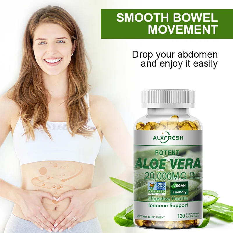 Alxfresh Aloe Vera Extract - Powerful Fat Burner, Fat Loss, Colon Cleanse, Detox, Metabolism Booster, Weight Loss Capsules