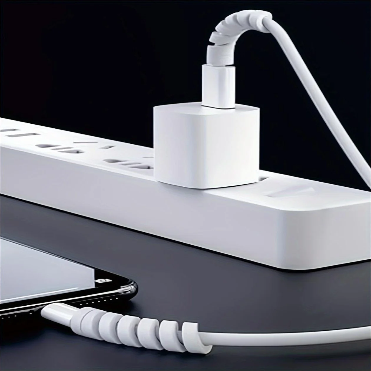 20Pcs data cable, wired earphone, silicone protective case, mobile phone charging cable, earphone cable, spiral protector