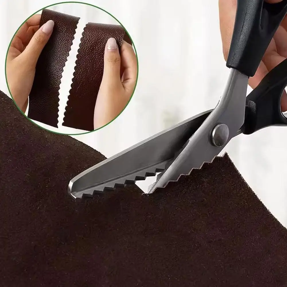 Schneiderschere mit Wellenschliff, Zickzack-Schere, Gezahnte Spitzen-Schere, Dreieckszahn-Stoffschere, DIY-Nähwerkzeug